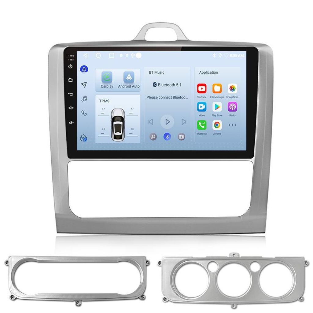 Android autorádio 9 palců 128 GB pro Ford Focus 2 2004–2011 Obrázek produktu 