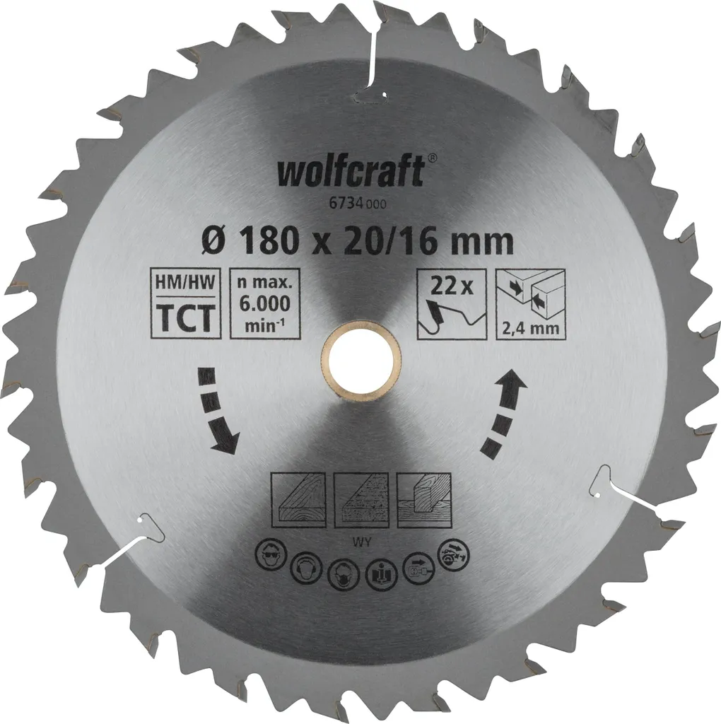 Lame de scie Wolfcraft 180x20 Z22 : finissez vos coupes de bois sans effort