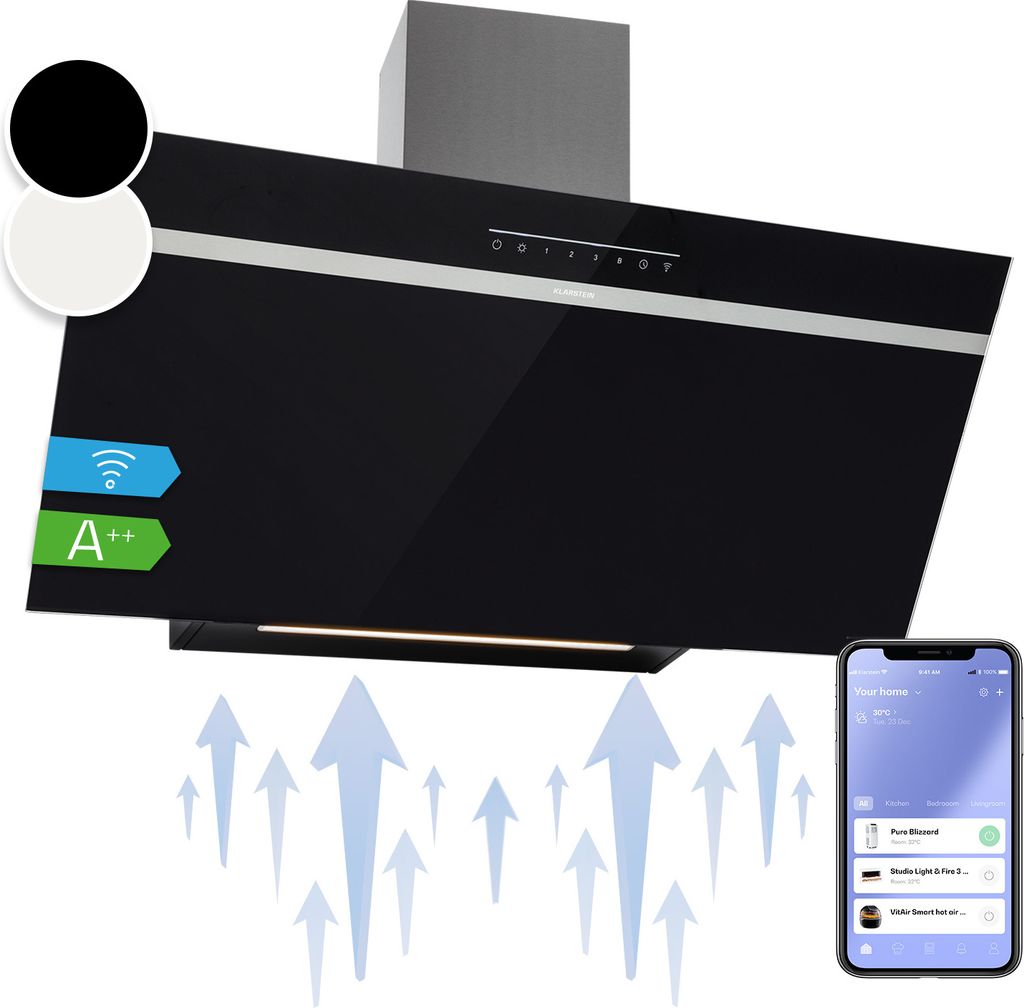 Klarstein Dunstabzugshaube 90 cm Umluft/Abluft, Produktbild 1