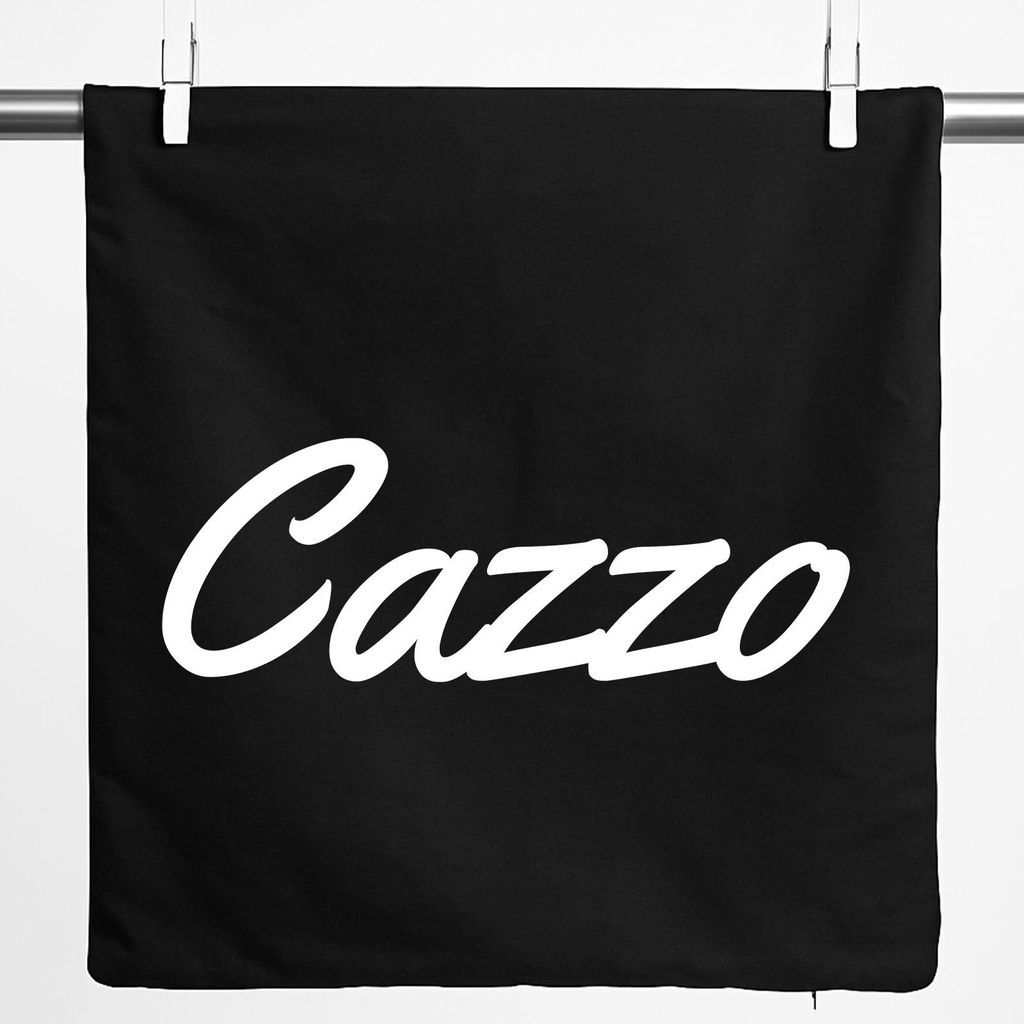Huuraa Kissenbezug Cazzo italienisch Schriftzug 40x40cm Black Baumwolle Dekokissenbezug Geschenkidee