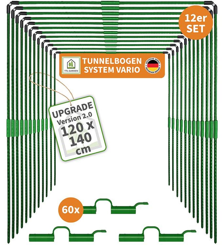 TTL GARDEN Vario 120 Tunnelbogen Set 12x B120xH140cm + 60 Produktbild 