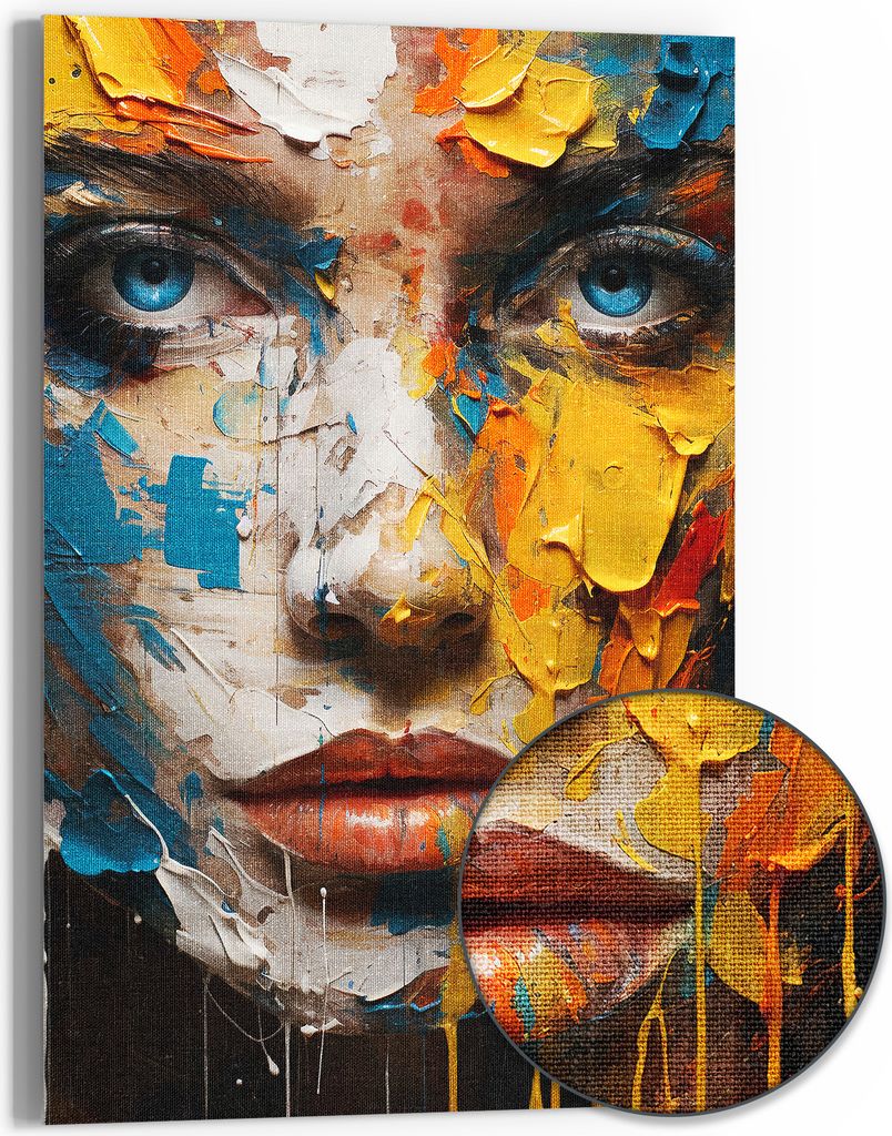 DEQOART Hybrid Leinwand Bild 60x90 cm 'Seelenpalette' Wandbild Glas flach modern