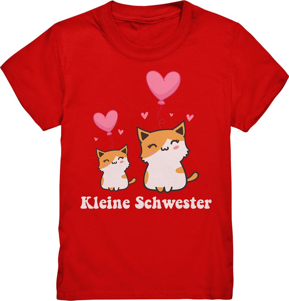Kleine Schwester T-Shirt Katzen Kleine Schwester Geschenk – Produktbild 