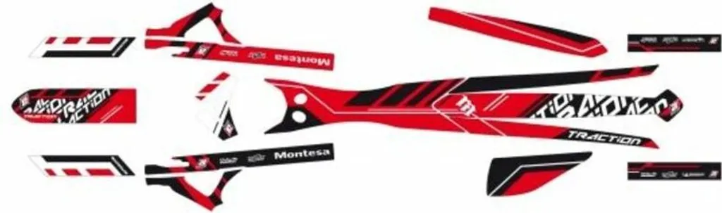 Kit Graphique Traction Blackbird pour Rénover Montesa COTA 260 4RT Noir