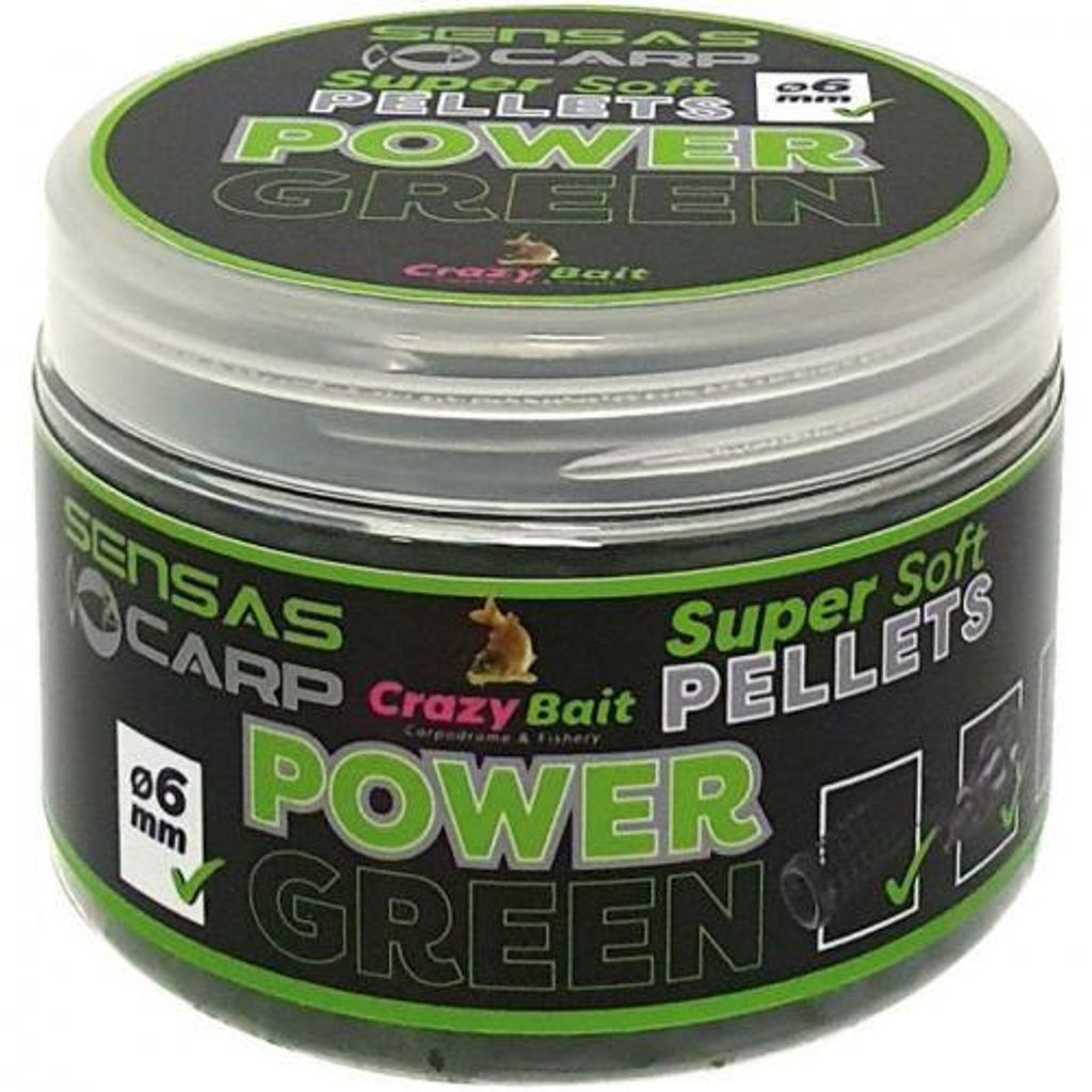Sensas Super Soft Pellets Power Green 6mm 60g