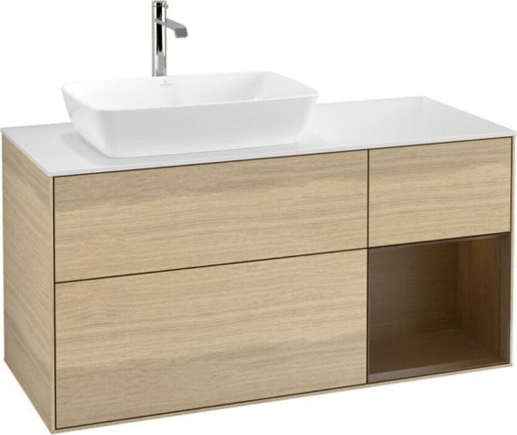 V&B Waschtischunterschrank Finion 120cm, Pl wh. m, Reg wal ven, Oa ven