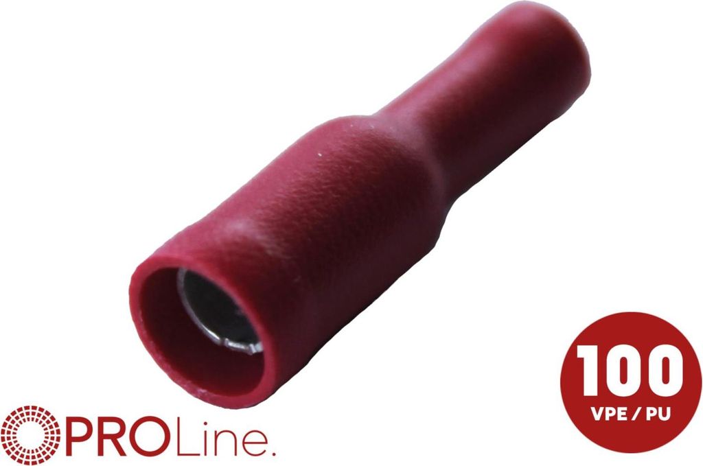 Rundsteckhülse 0.5mm²-1.5mm²/3.9mm rot ST 100 Stück