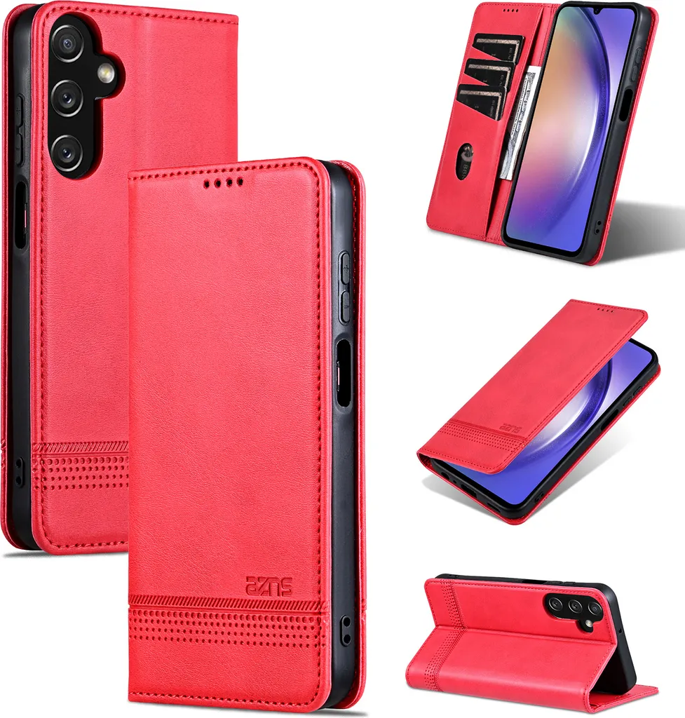 Custodia Samsung A05S con Supporto e Porta Carte - Pelle Rosa