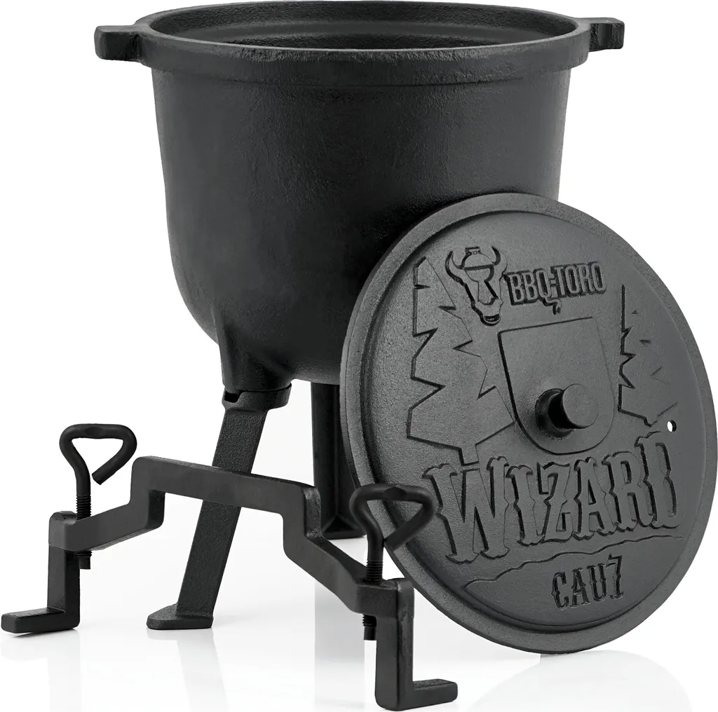 Marmite en Fonte Wizard 7L à Trois Pieds BBQ-Toro avec Étrier de Levage