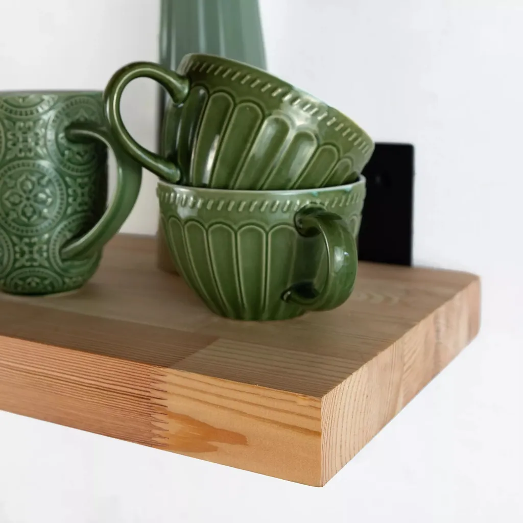 Étagère suspendue décorative en bois véritable et métal style industriel