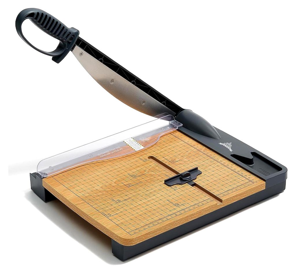 Holz-Guillotine-Papierschneider (Bis 80g A4, 32 Blatt Schneidleistung) Manuelle Schneidemaschine für Papier und Fotos