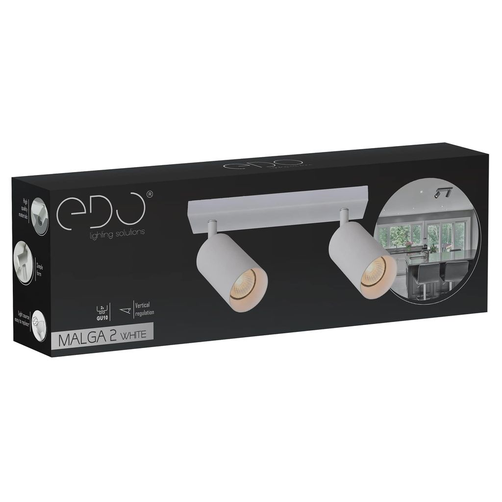 Plafoniera a spot MALGA 2 bianco a 2 luci 2x GU10 EDO777400 Immagine del prodotto 