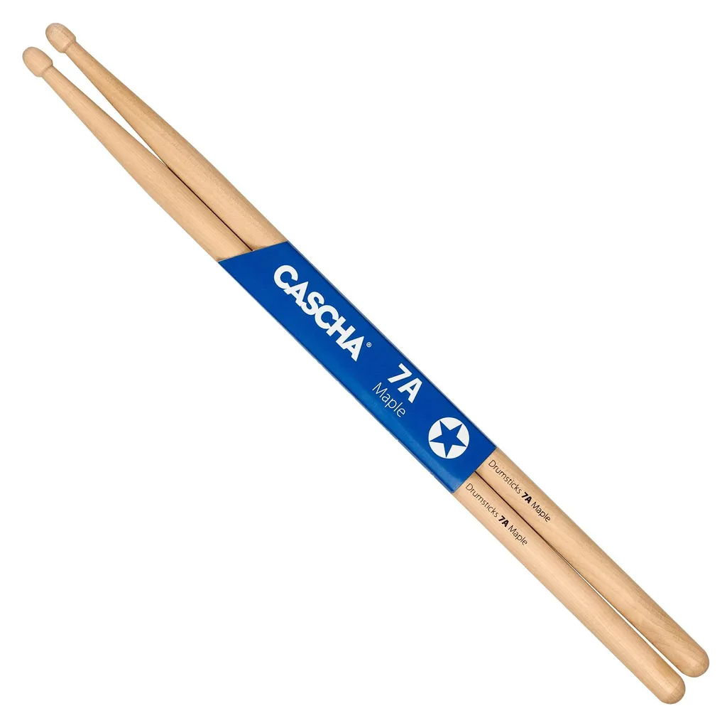 Baguettes de batterie 7A Cascha HH 2362 en érable naturel léger
