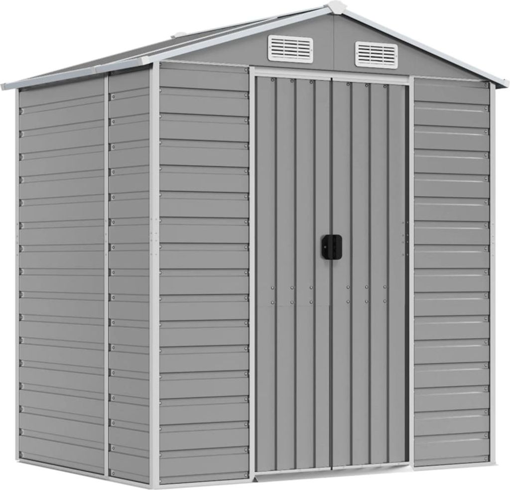 vidaXL Szopa ogrodowa jasnoszara 191x130x198 cm Stal Zdjęcie produktu 
