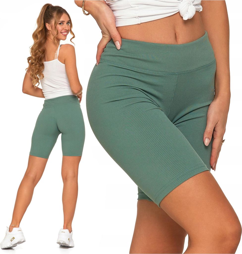 MORAJ Gerippte kurze Biker-Leggings für Damen, blickdicht, S/M