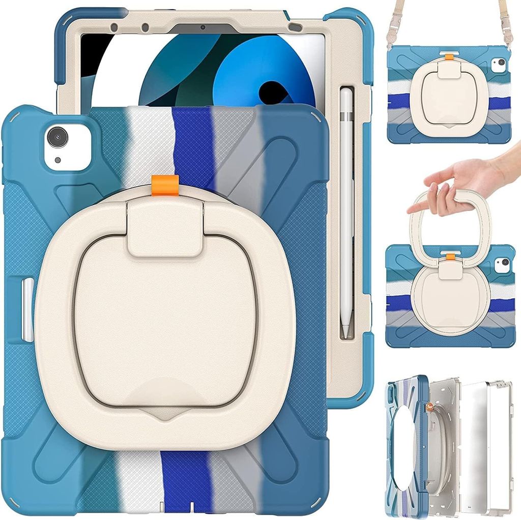 Tasche für iPad 3/2/1/Pro 11" mit Ständer und Schultergurt Blau
