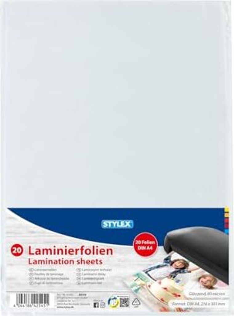 STYLEX 42545 - Laminierfolien A4 20 Blatt Produktbild 