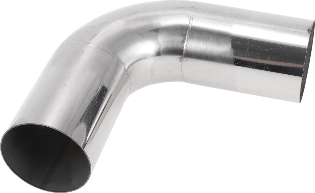 90 Grad Biegerohr Auspuffrohr DIY Custom Auto Modifiziertes Auspuffrohr Rohrleitung 64mm/2,5" OD 150mm/5,91" Beinlänge T316 Edelstahl Silberton