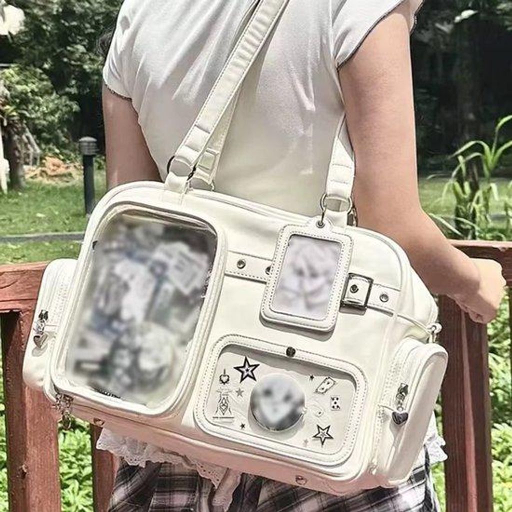 Grosser Schulterbeutel, multifunktionaler Rucksack, transparenter Beutel, praktisch.