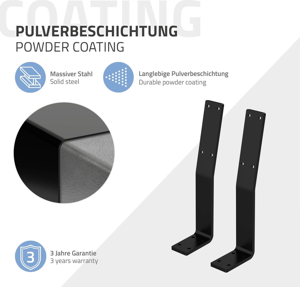 Rückenlehnenhalterung aus Metall - Holzbrink