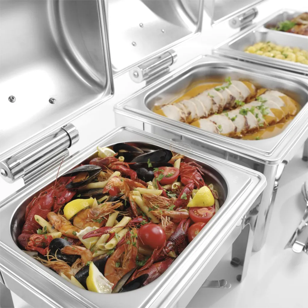 Chafing Dish Professionnel pour Buffet - Réchaud GN 1/2 Inox 4L - 7