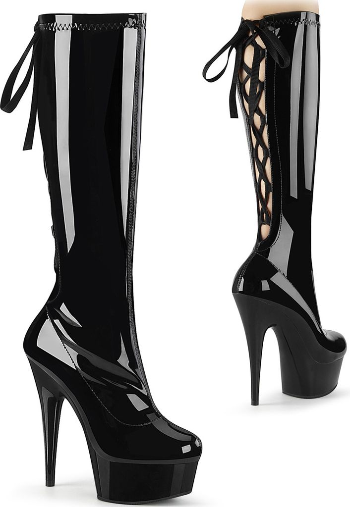 DELIGHT-2029 Damen Boots von Pleaser, Schwarz EU 44, US 14
