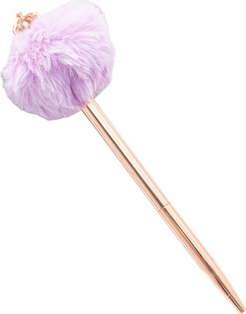 Kugelschreiber Plüsch Balldesign Kronenform lebendige Farbe Schreiben fließend Griff bequeme dekorative leichte Kugelschulen -School -Büro für ...