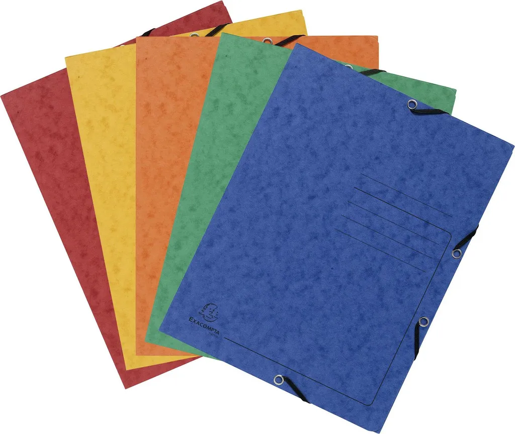 Exacompta - rif. 55519E - cartone da 25 cartellette con elastici - con tasche a 3 lembi - in carta lustrée 400g/m2 - dimensioni 24 X32 cm per documenti in formato A4