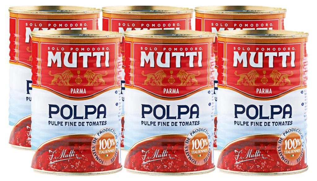Mutti Tomato Polpa 6x400g – Nadrobno nakrájané paradajky, Obrázok produktu 