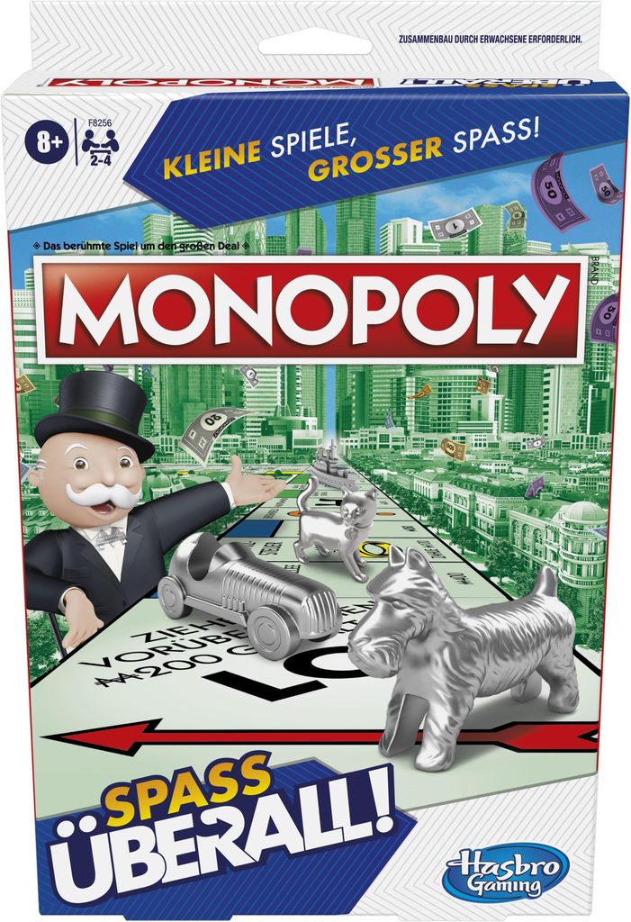 Monopoly Kompakt Brettspiel, Reiseversion für 2-6 Spieler, Produktbild 