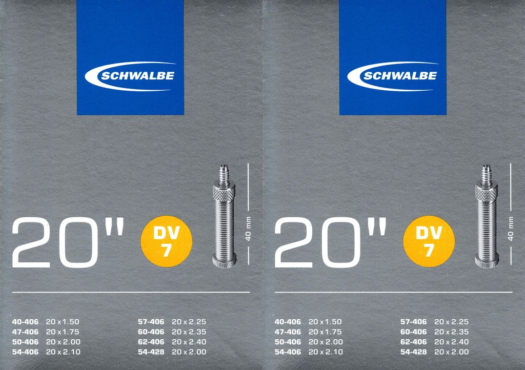 Schwalbe 10415611, Dunlop-Ventil, 20", 40 - 62 mm, 4 cm, Produktbild 