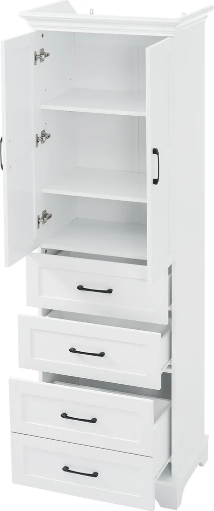 Armoire de salle de bain Soft-Close à étagères réglables et vitrine chic - 11