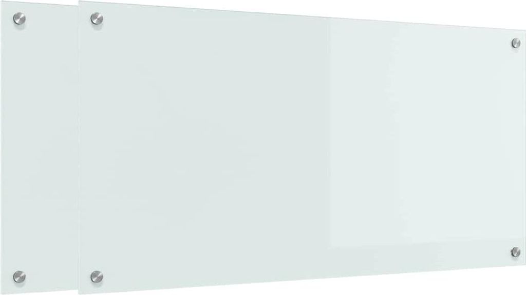 Küchenrückwand 2 pcs Weiß 100 x 50 cm Gehärtetes Glas
