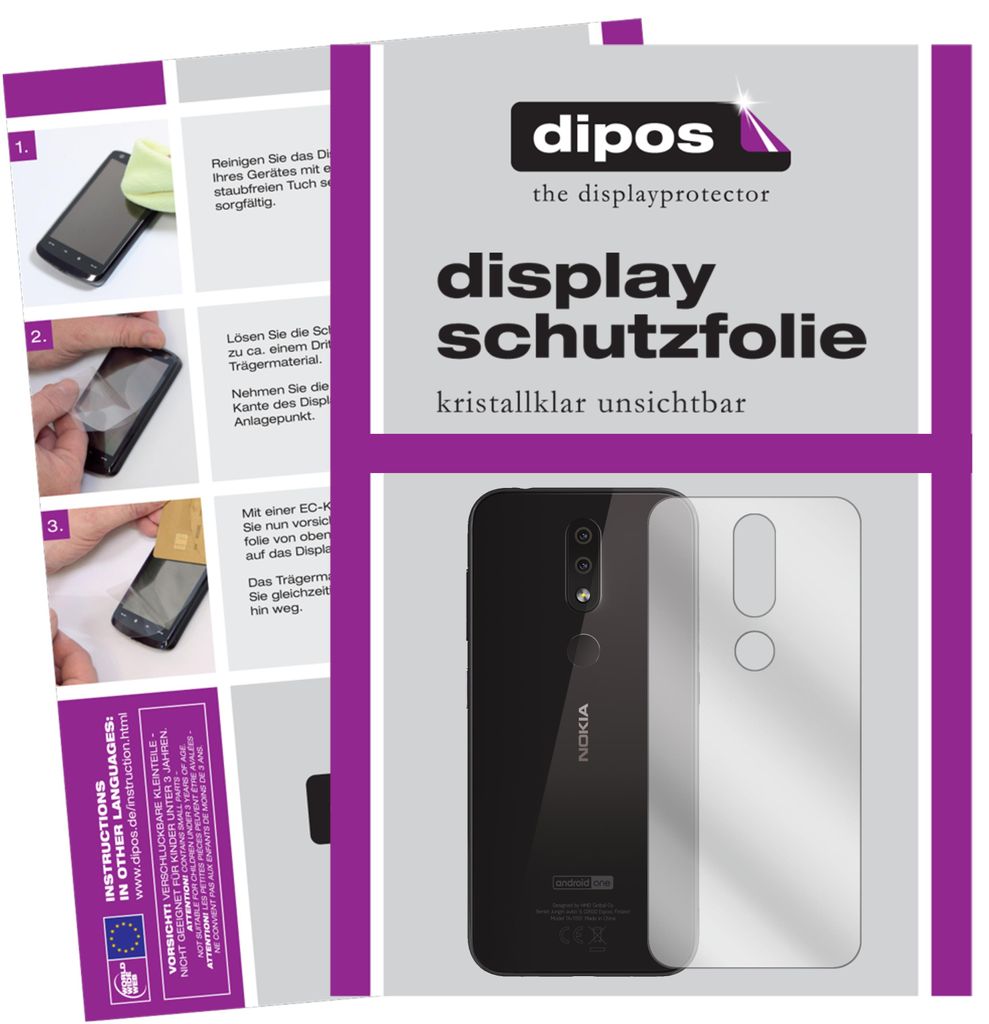 6x Schutzfolie für Nokia 4.2 Rückseite klar Displayschutzfolie Display Schutz