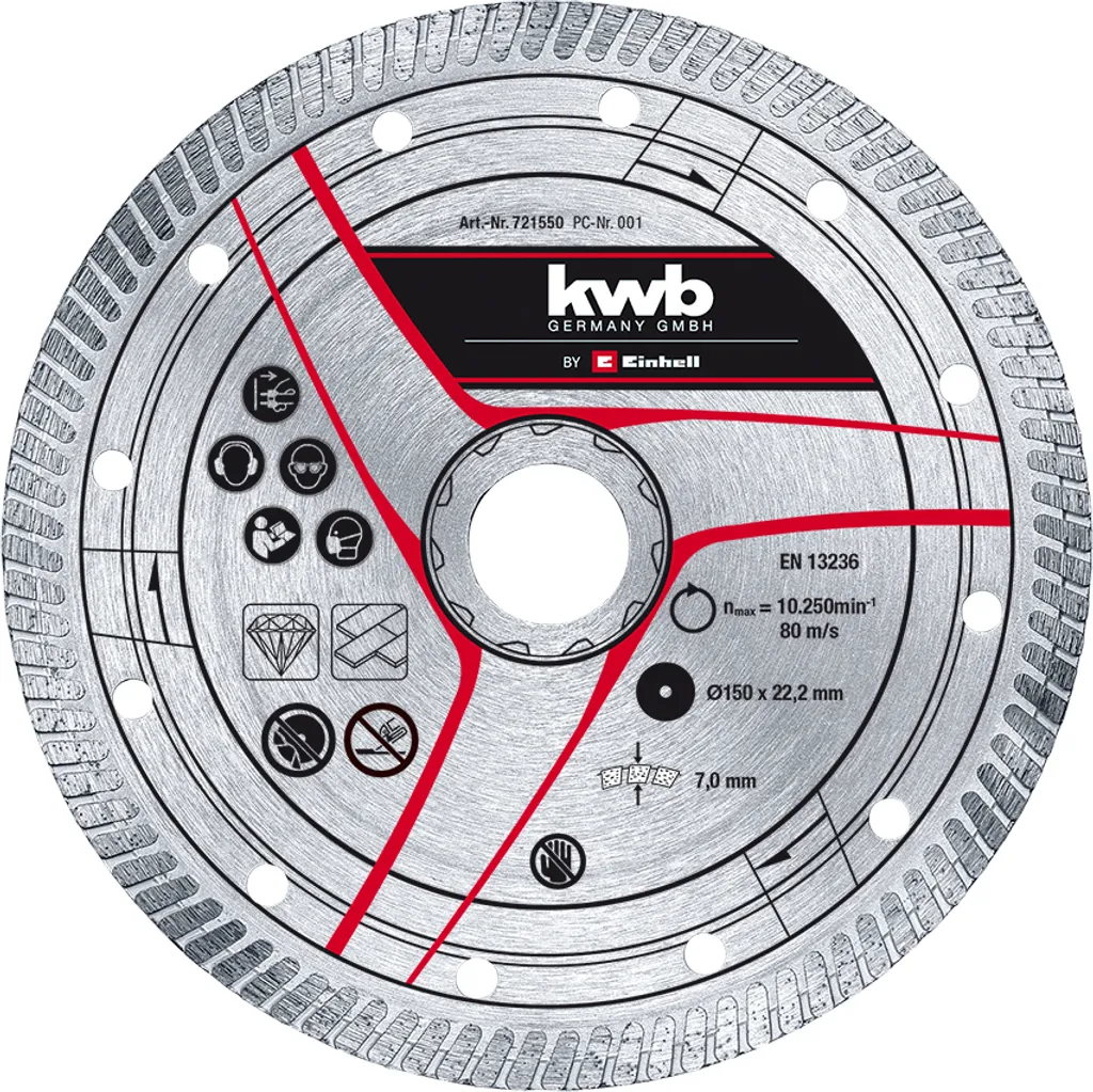 Disque diamant 150x1,6 Einhell : fini les éclats sur vos coupes fines