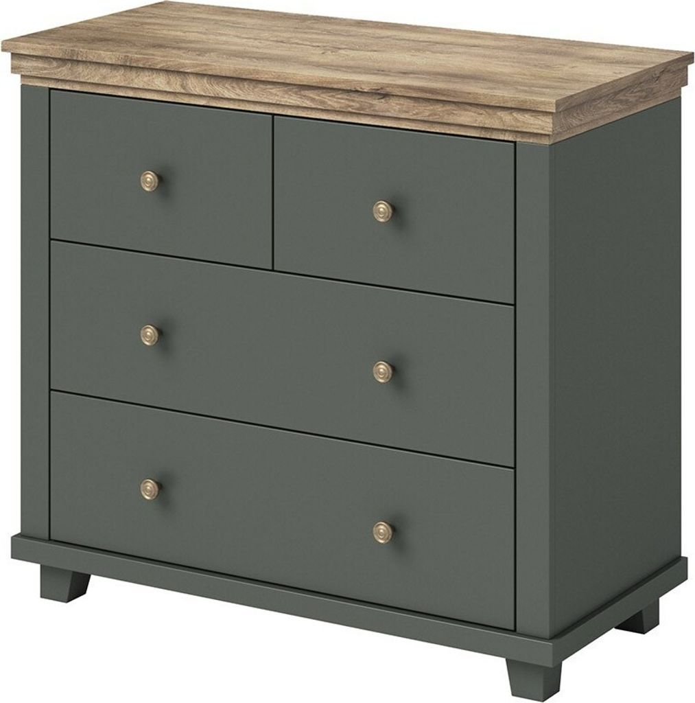 Meublorama HA-EVORA-24ZRJU27*2C/58KG, Grün, 4 Schublade(n), Einfarbig, MDF-Platten, 420 mm, 900 mm