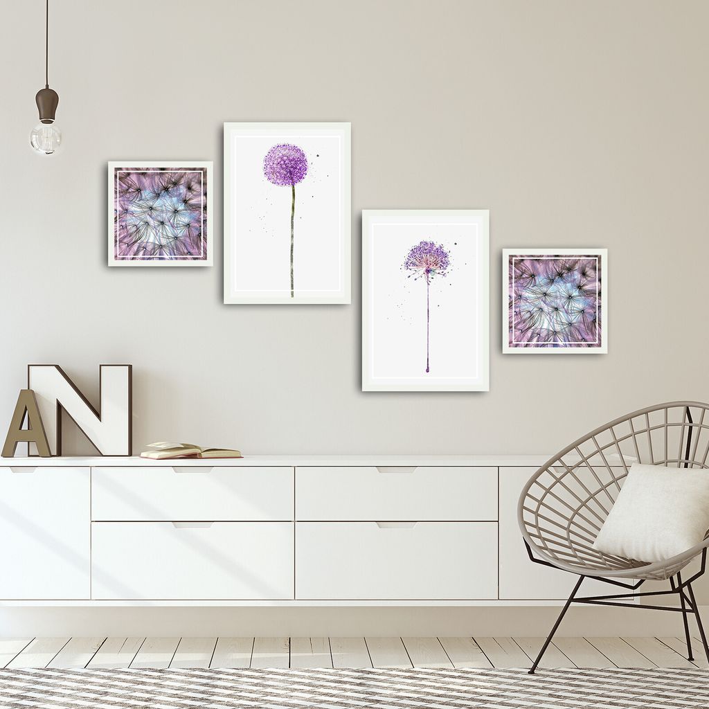 Wallity, 4PBCT- APY1003, Bunt, Leinwandbilder, 136 x 75 cm, Gemälde: 100% MDF (Dicke: 2