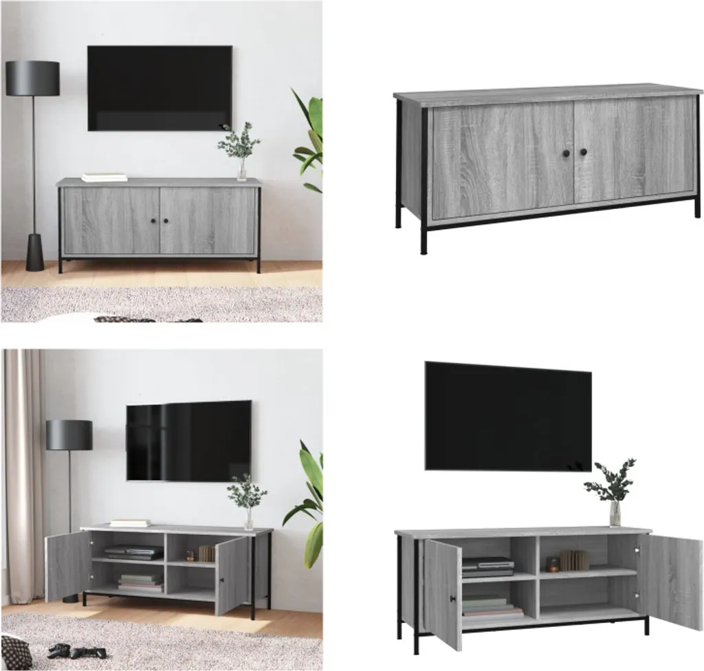 Mobile TV Moderno vidaXL 102x35x45 cm - Grigio Sonoma Multifunzione