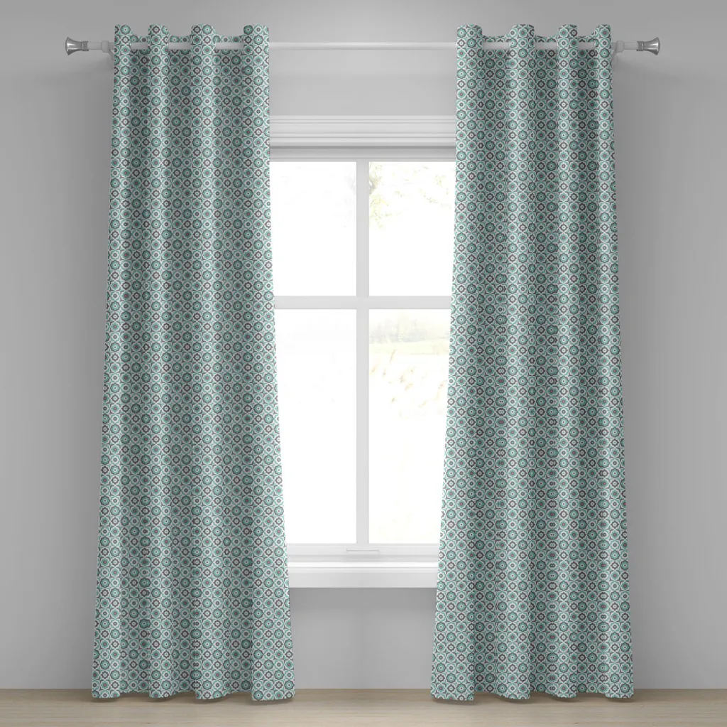 Tende Decorative ABAKUHAUS Mosaico Spagnolo 280x245 Turchese Grigio