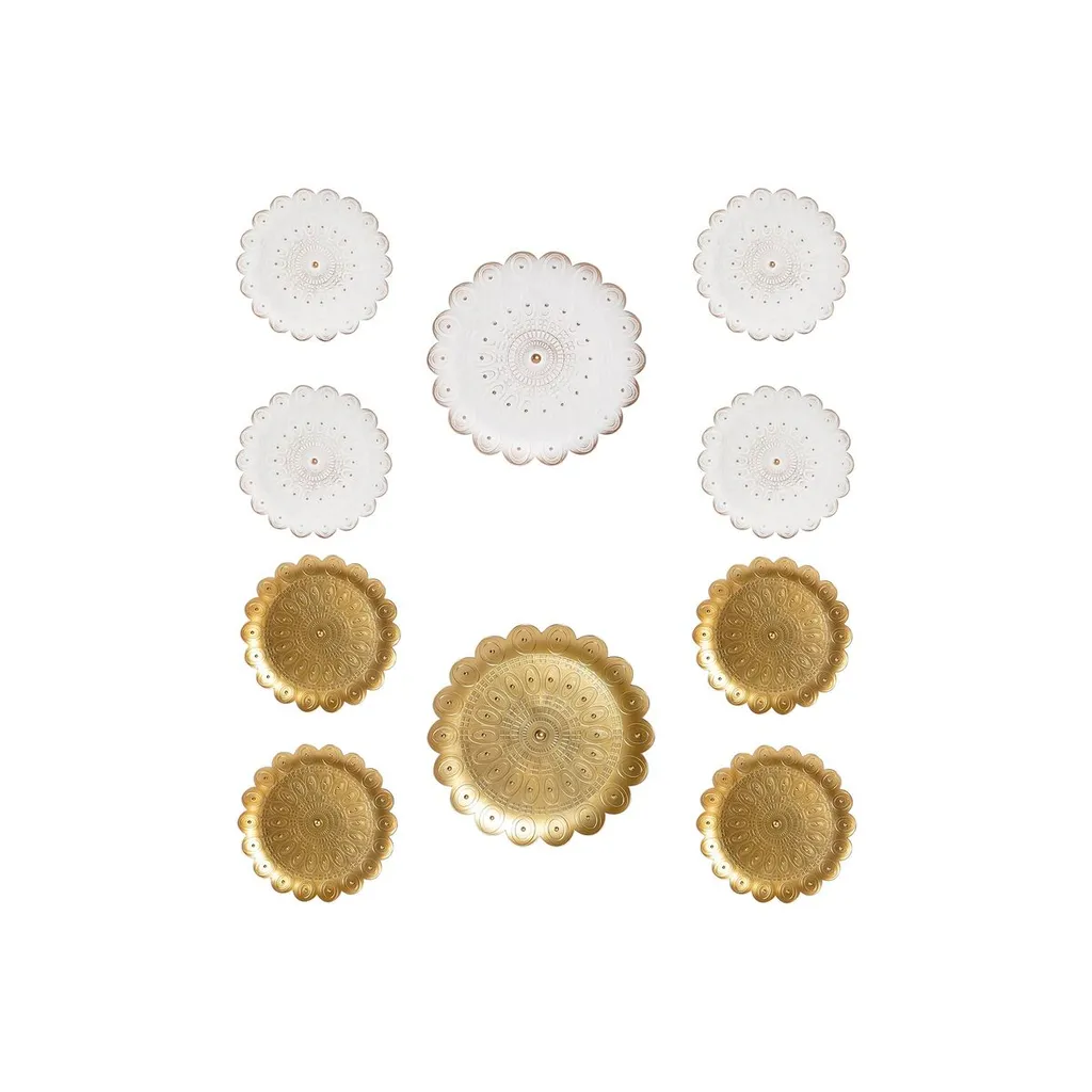 Set décoration salon moderne DKD Home Decor 5 pièces carré 35x35 cm