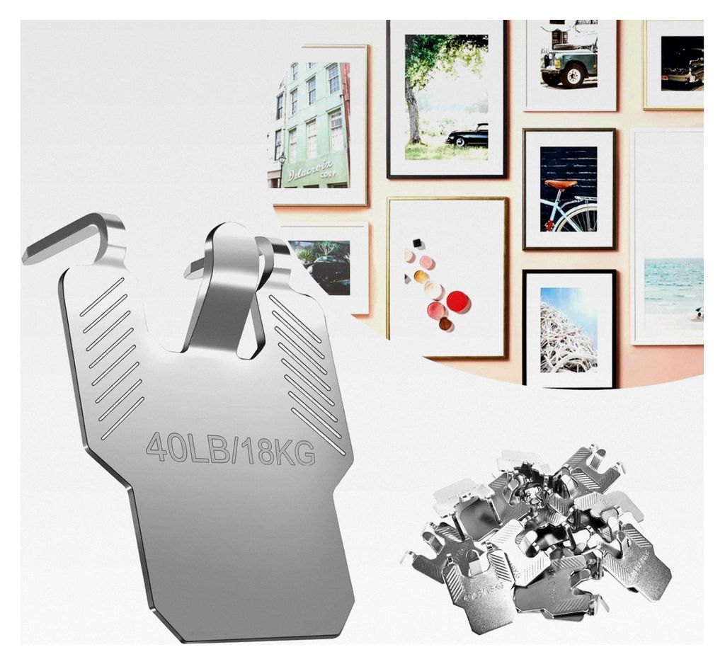 20 Stück Claw Haken für Trockenbauwände, nagelfreies Aufhängeset für Gipskartonwände, hält bis zu 18 kg für schwere Gegenstände, Spiegel u...