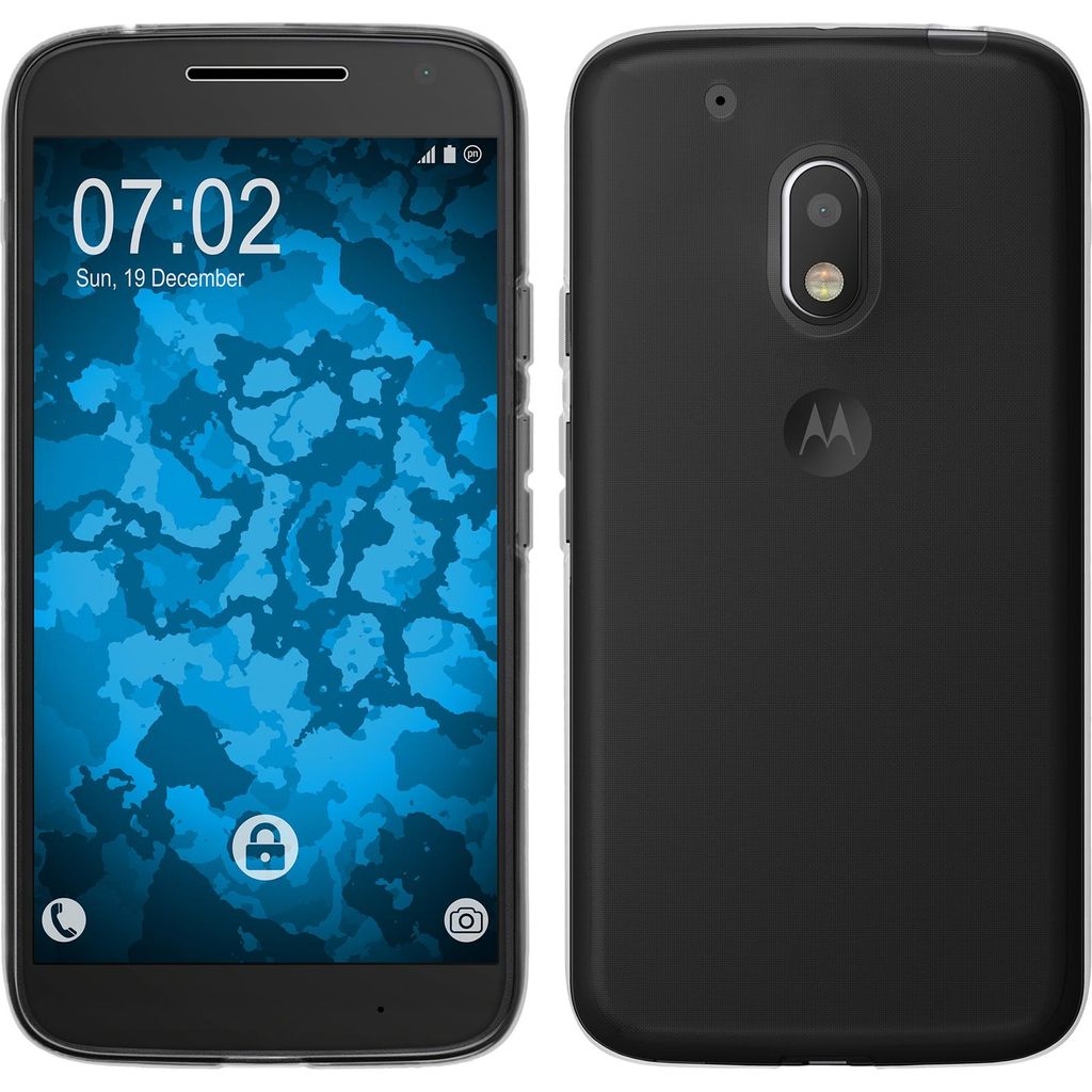 PhoneNatic Case kompatibel mit Motorola Moto G4 Play - Crystal Clear Silikon Hülle transparent + 2 Schutzfolien