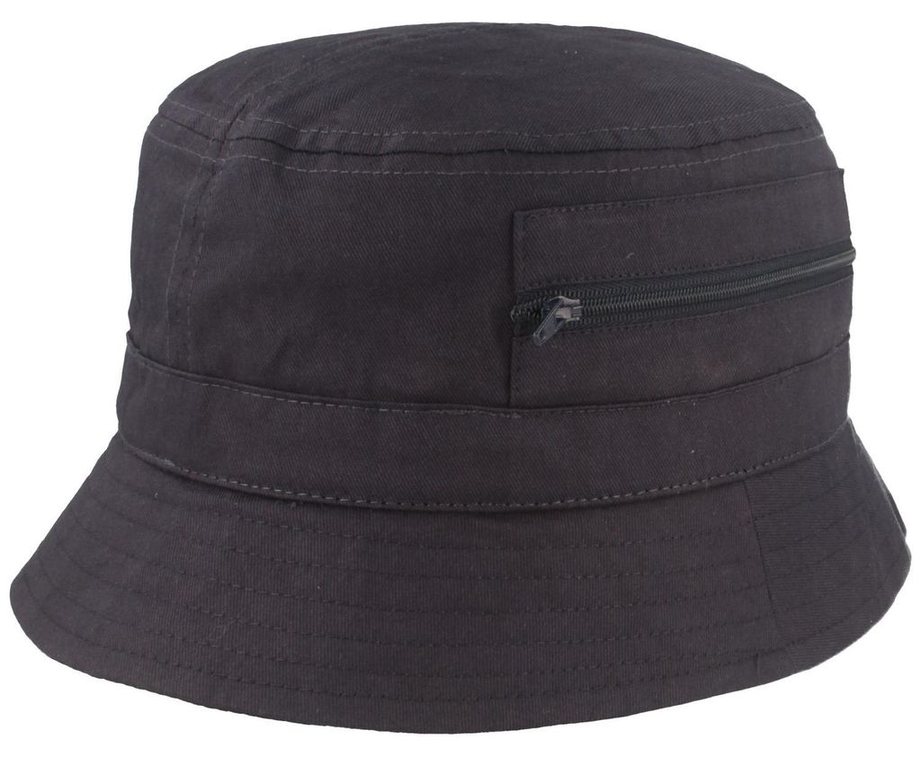Fiebig Fischer-Hut mit 2 Taschen aus Baumwolle in blau