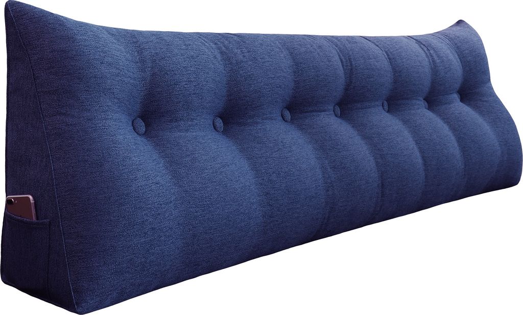 Ergonomisches Kopfteilkissen in Leinenoptik, Lesekissen, Keilkissen, Rückenkissen, Ruhekissen, Dekokissen