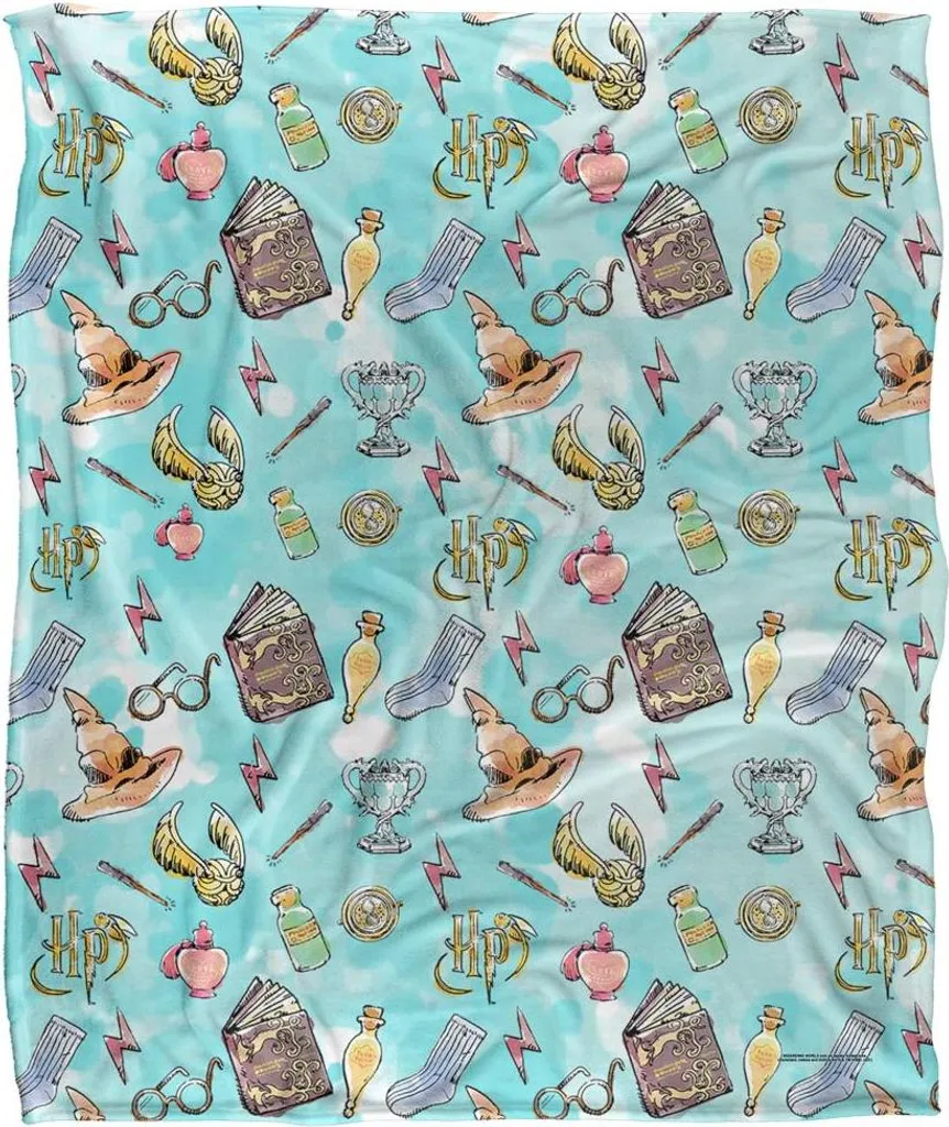 Couverture Harry Potter Doodles TV19803 - Plaid Anti-Froid Doux et Lavable