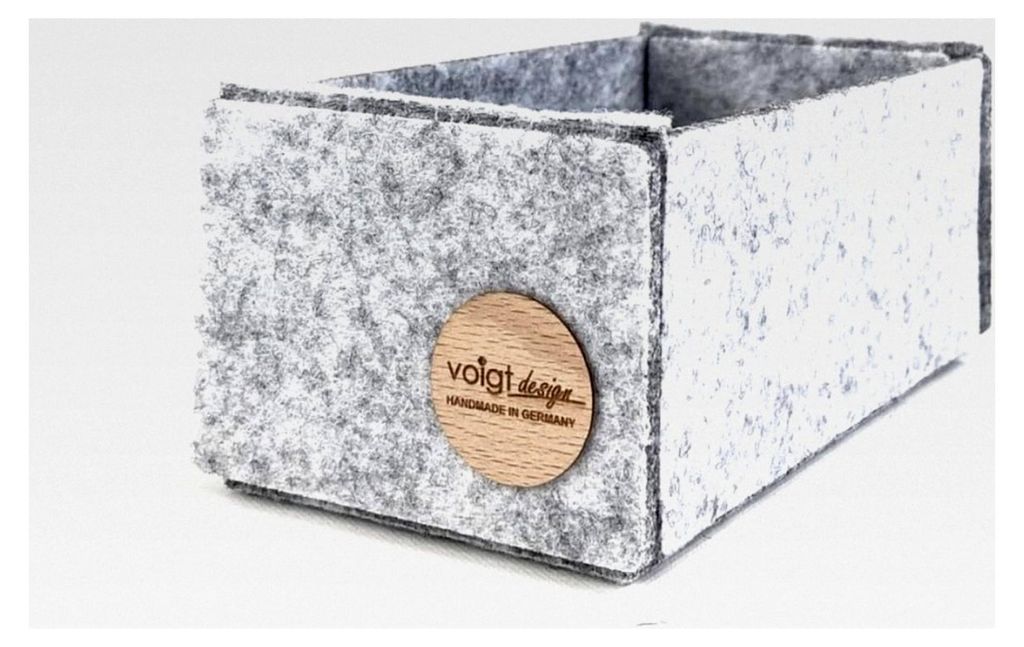 Box FILZ Aufbewahrung Ordnung Schubladenbox Regalbox Schrankbox Korb 6 Größen (hellgrau meliert, G1H - 14,5x7,5x6cm)