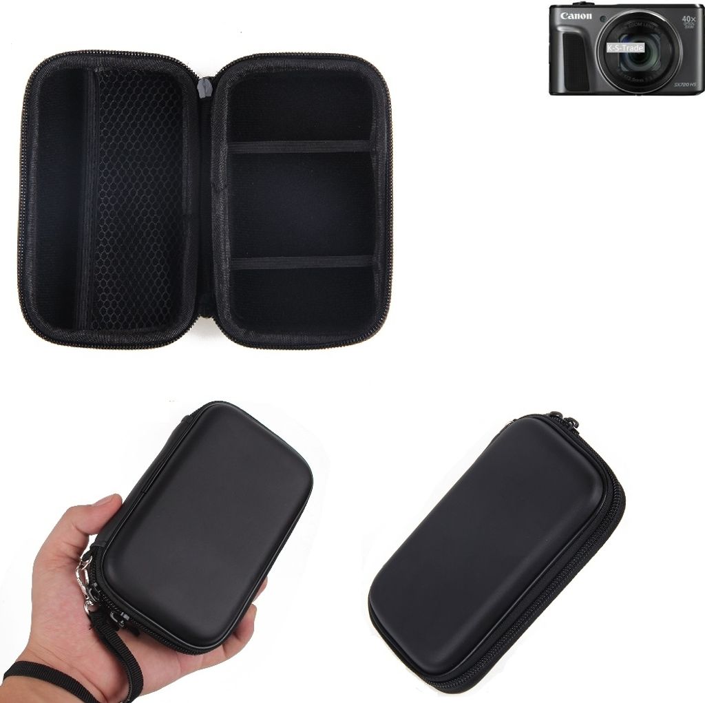 Kamera Tasche Hard Case Hardcase Schutz Hülle für Kompaktkamera kompatibel mit Canon PowerShot SX720 HS mit Platz für Zubehör K-S-Trade