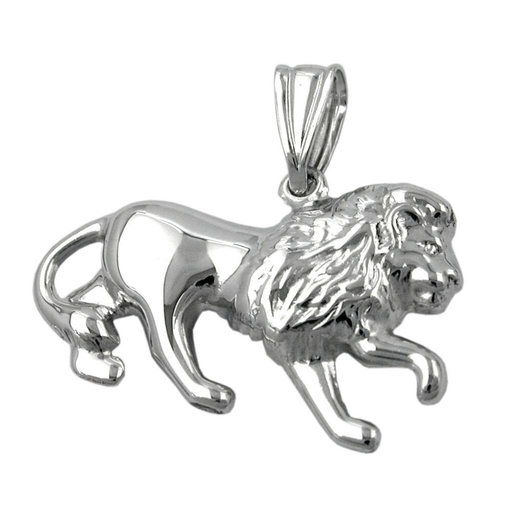 Anhänger 15x23mm Löwe glänzend rhodiniert Silber 925 silber Produktbild 