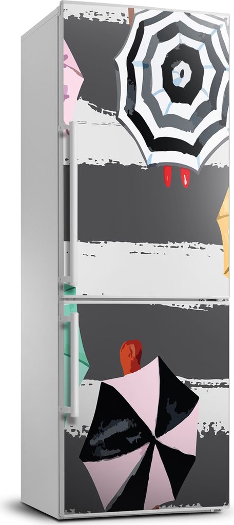 Tulup Kühlschrankdekoration - 70x190 cm - Aufkleber auf dem Kühlschrank - bunter Regenschirme