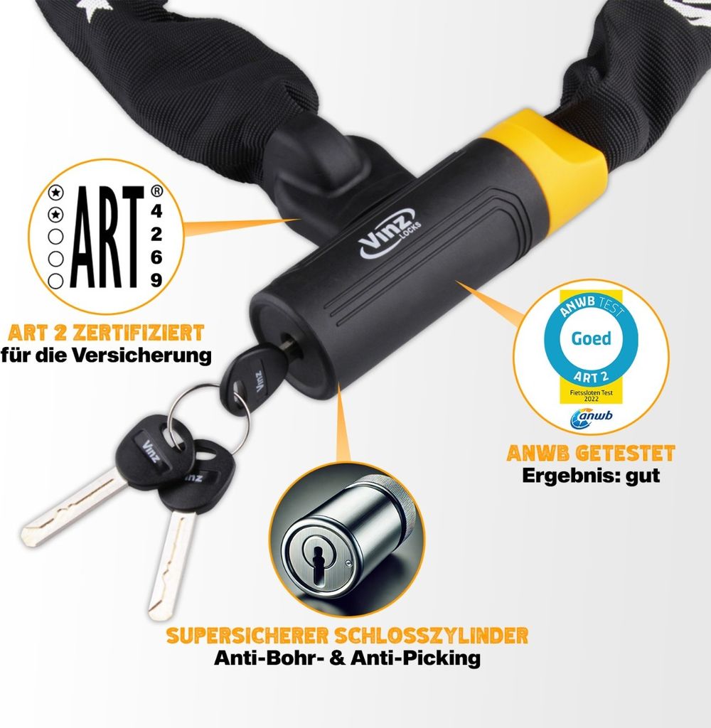 VINZ Salado Kettenschloss | Kette Schloß für Fahrrad | Produktbild 